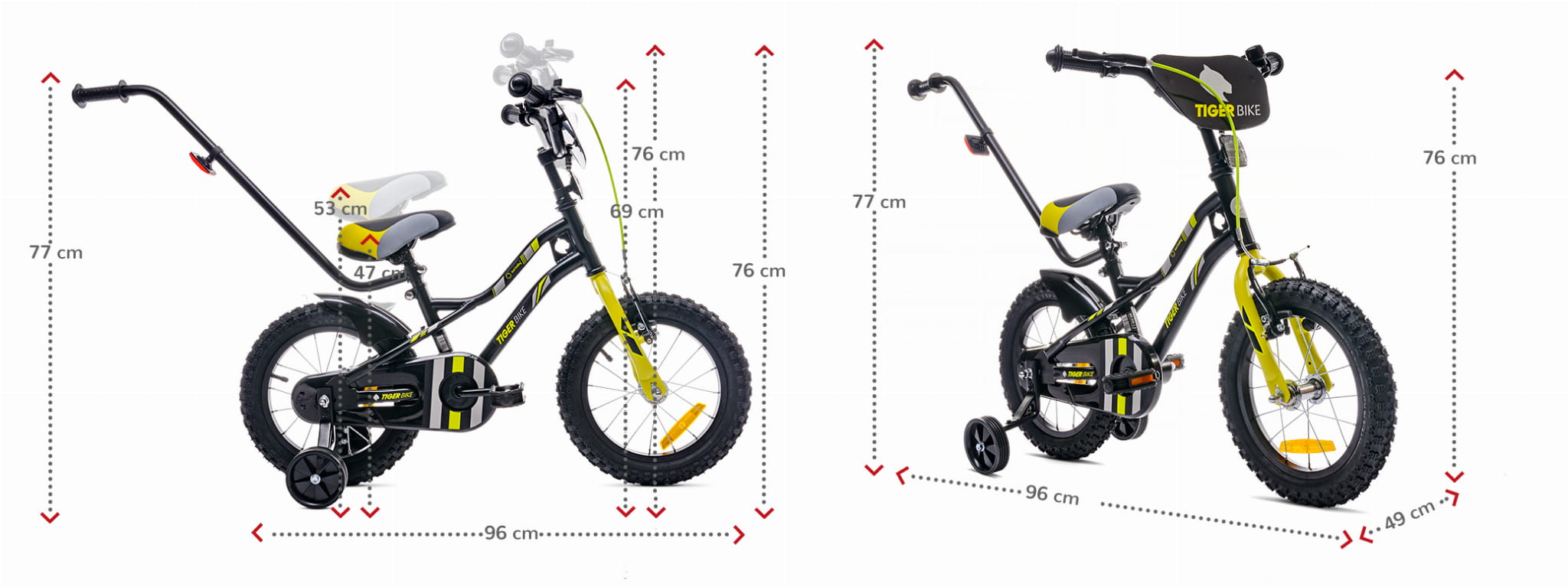 metalowy rowerek dziecięcy wymiary 14 cali